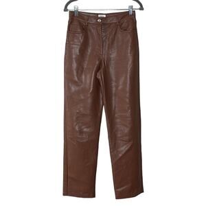 WILFRED MELINA  BROWN VEGAN LEATHER‎ PANTS SIZE 4